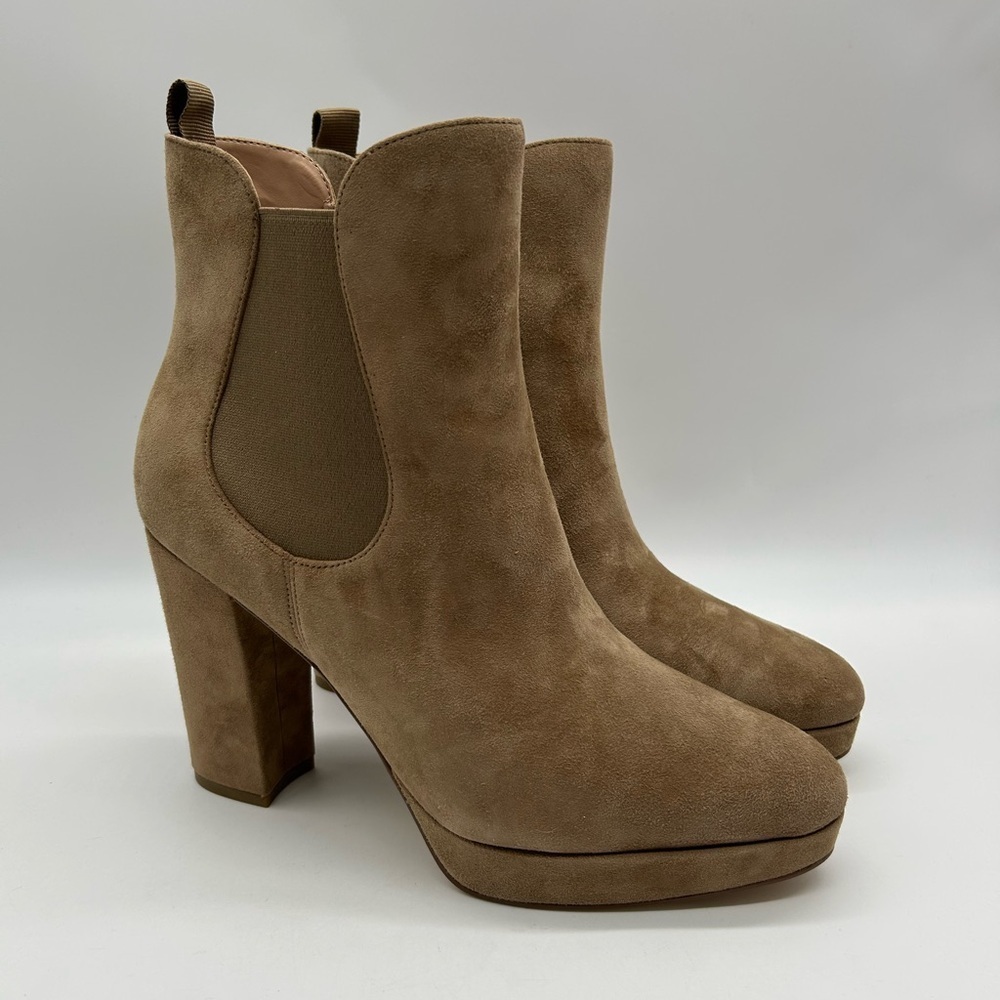 Cole Haan Remi Bootie 100mm Light Whiskey Suede Ankle Boots Women’s 10 B NWB - Picture 4 of 15